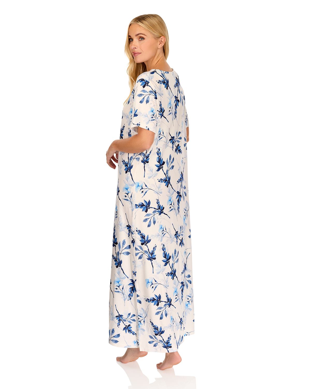 La Marquise Womens 'Berry & Blue' 43" & 50" Short Sleeve Nightie