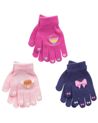 Bertie & Bo Kids 3 Pack Patterned Gripper Gloves