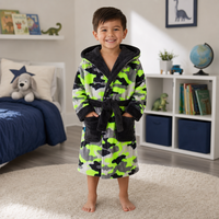 Boys Neon Camo Print Dressing Gown