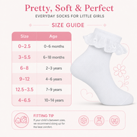 6 Pairs Girls Frilly Lace Ankle Socks