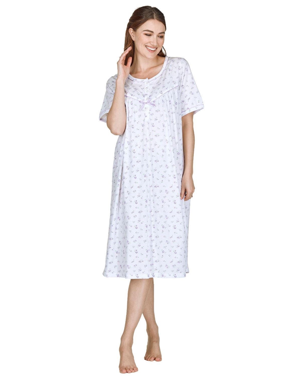 La Marquise Womens 'Rose Print' Short Sleeve Nightie