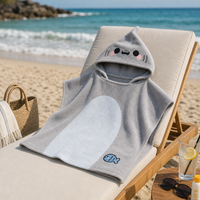 Adoramals Archie the Shark Kids Hooded Towel