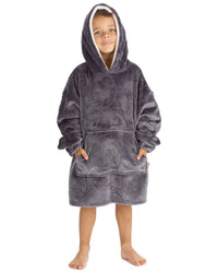 Huggable Kids Embossed Football Oversized Hoodie