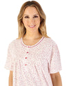 Slenderella Womens Ditsy Print 42" Short Sleeve Jersey Nightdress