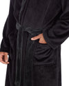 Huggable Mens Contrast Flannel Fleece Hooded Robe