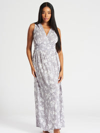 Pistachio Womens Wide Cross Over Print Dress