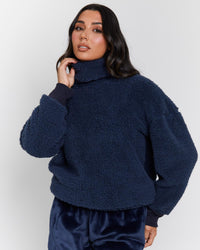 Loungeable Womens Borg Removeable Snood Jumper & Jogger Set
