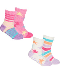 4 Pairs Girls Stars & Stripes Cosy Socks