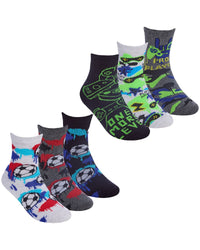 Boys 6 Pack Football/Gaming Socks