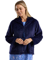 Marlon Womens Swirl Fleece Zip Bedjacket