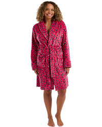 Indigo Sky Womens Bright Animal Fleece Robe