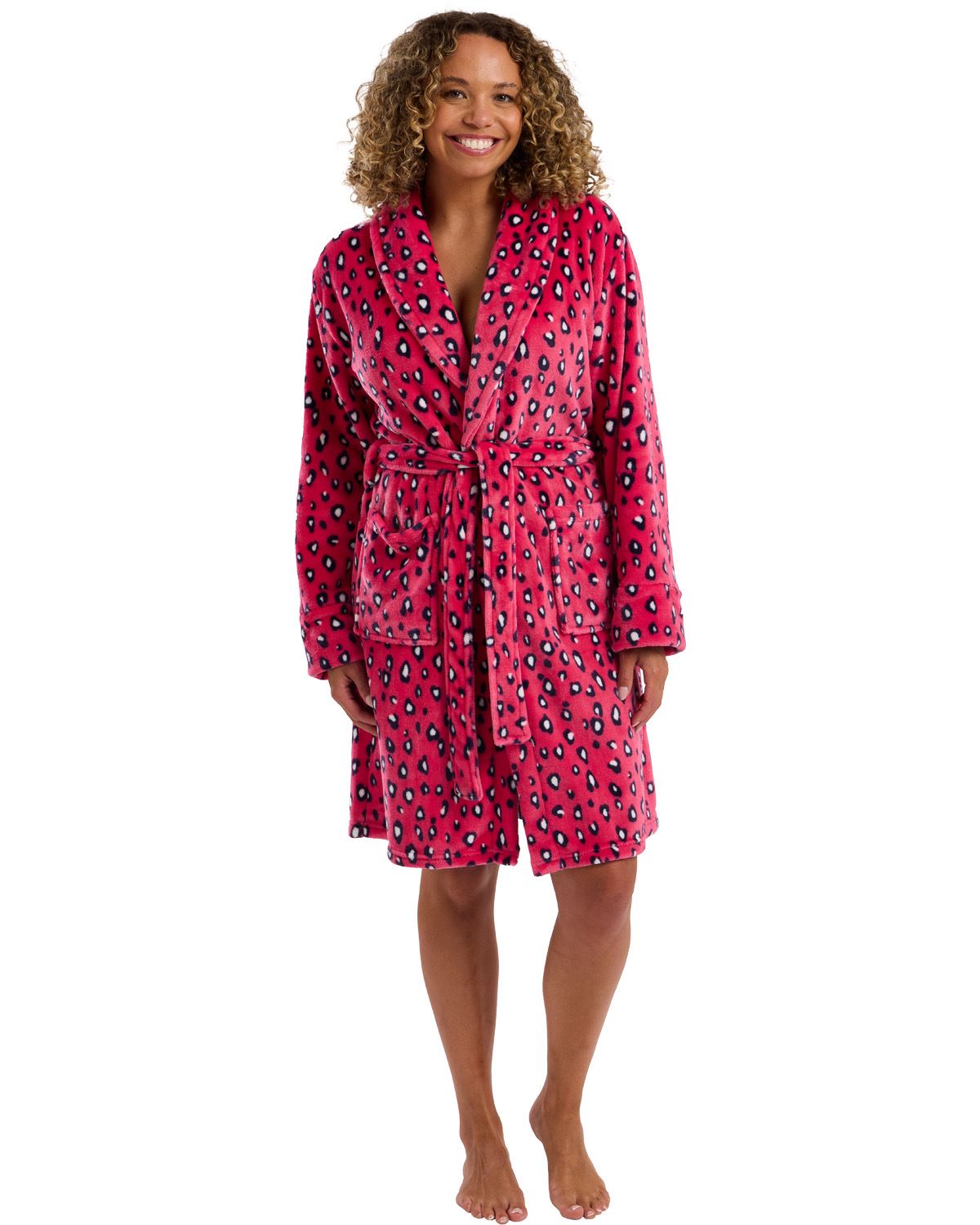 Indigo Sky Womens Bright Animal Fleece Robe