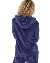 Indigo Sky Womens Zig Zag Fleece Hooded Pyjamas