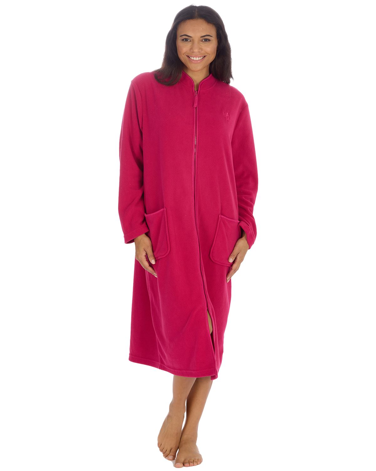 Slumber Hut Womens Zip Fleece Dressing Gown