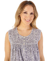 Slenderella Womens Indi Print 42" Sleeveless Jersey Nightdress