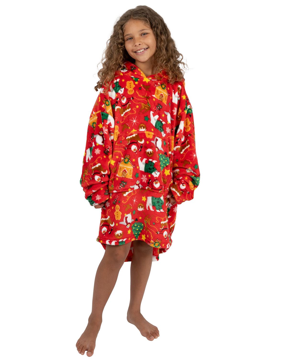 Huggable Kids Christmas Print Oversized Hoodie