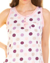 Sue Marks Womens Misty Dots Sleeveless Button Short Pyjamas