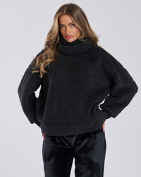 Loungeable Womens Borg Removeable Snood Jumper & Jogger Set