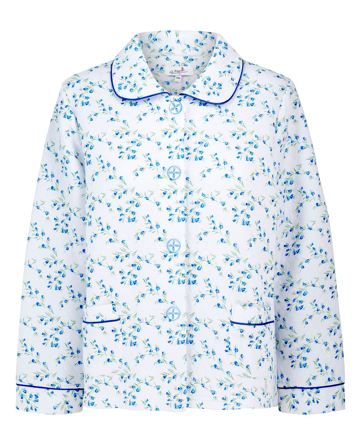 La Marquise Womens 'Moonlit Tulip' Mock Quilt Button Bed Jacket