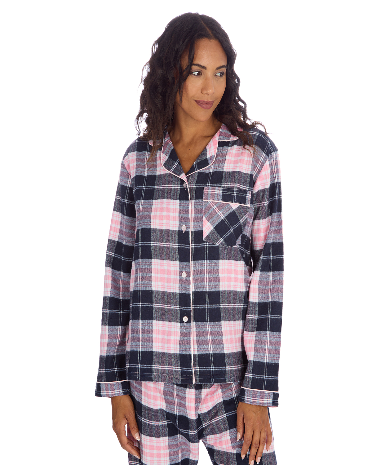 Slumber Party Womens Brushed Cotton Tailored Pyjamas