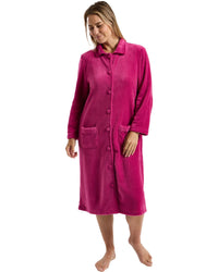 Marlon Womens Coral Fleece Button Robe