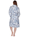 La Marquise Womens 'Blue Leopard' Supersoft Shawl Collar Robe