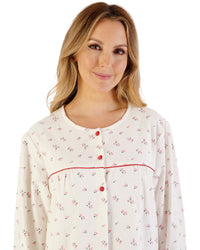 Slenderella Womens Floral Printed Flannel 43" Woven Nightdress