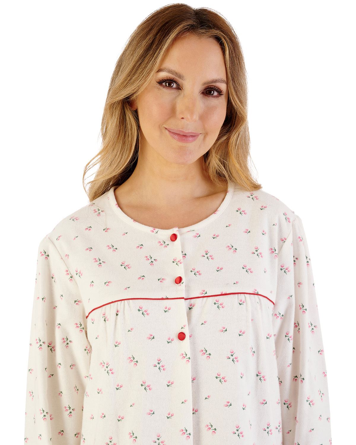 Slenderella Womens Floral Printed Flannel 43" Woven Nightdress