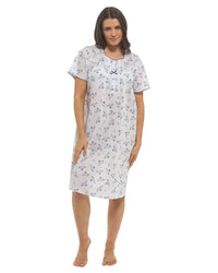 Slumber Hut Womens Woven Short Sleeve Floral Nightie