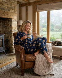 Indigo Sky Womens 100% Cotton Wincyette Button Pyjamas