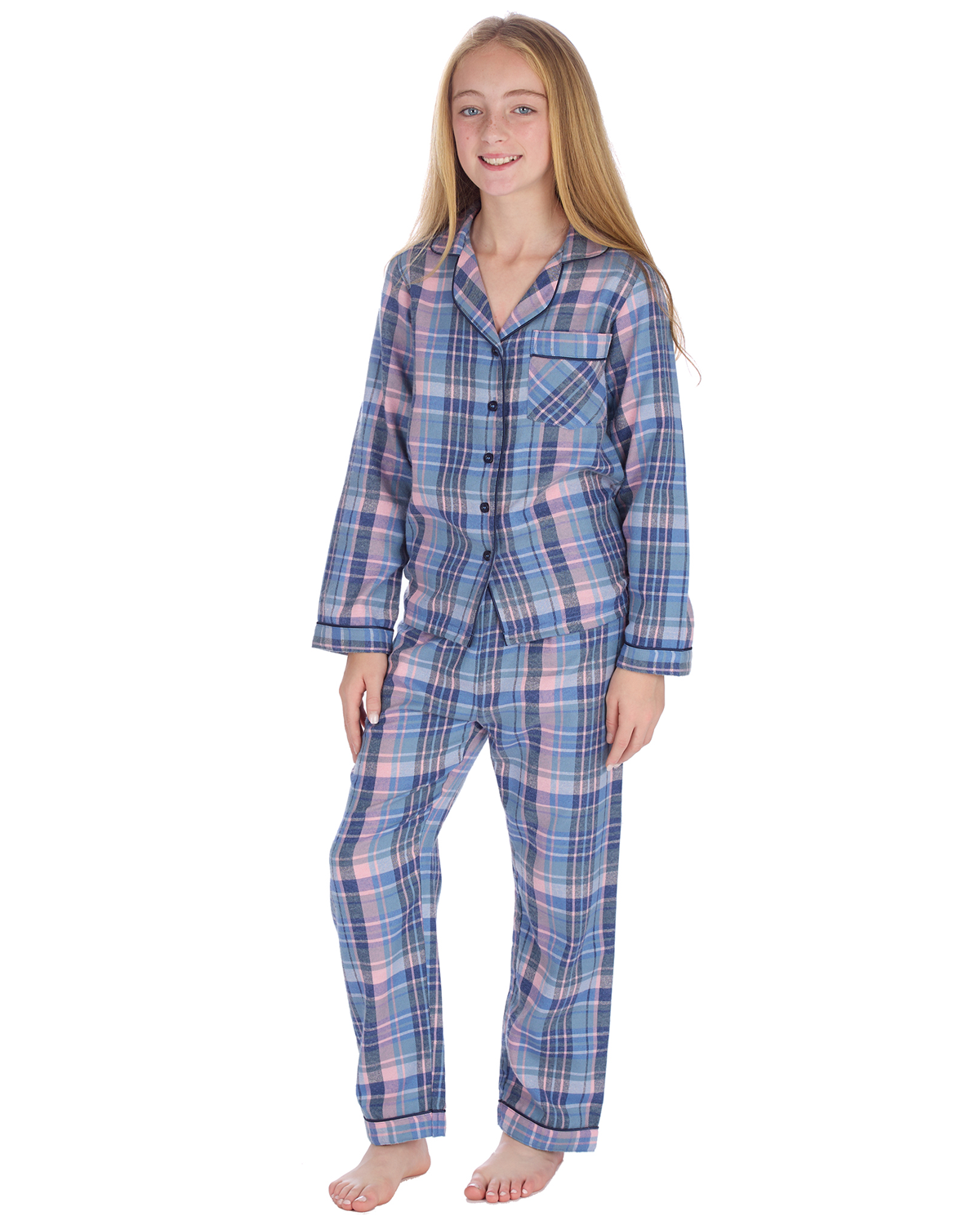 Slumber Party Girls Brushed Cotton Tailored Pyjamas