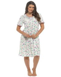 Slumber Hut Womens Short Sleeve Floral Nightie