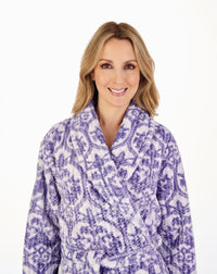 Slenderella Womens Printed Waffle Fleece Dressing Gown