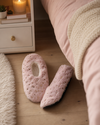 Womens Sherpa Lined Footie Slippers