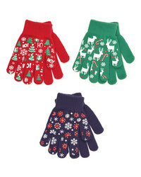 Bertie & Bo Childrens 3 Pack Patterned Gripper Gloves