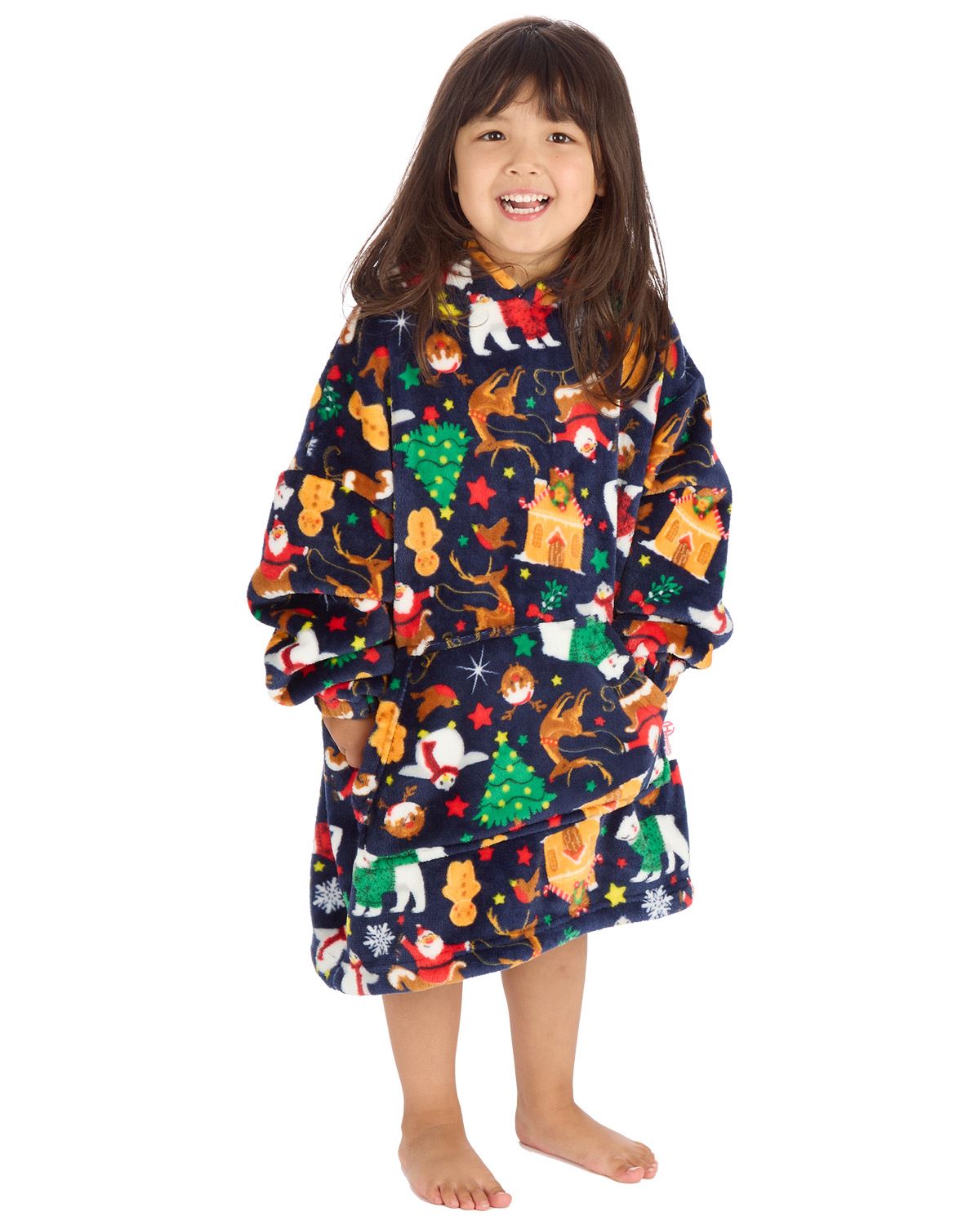 Huggable Unisex Christmas Print Oversized Hoodie