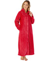 Slenderella Womens Supersoft Rib Fleece 50" Button Through Housecoat