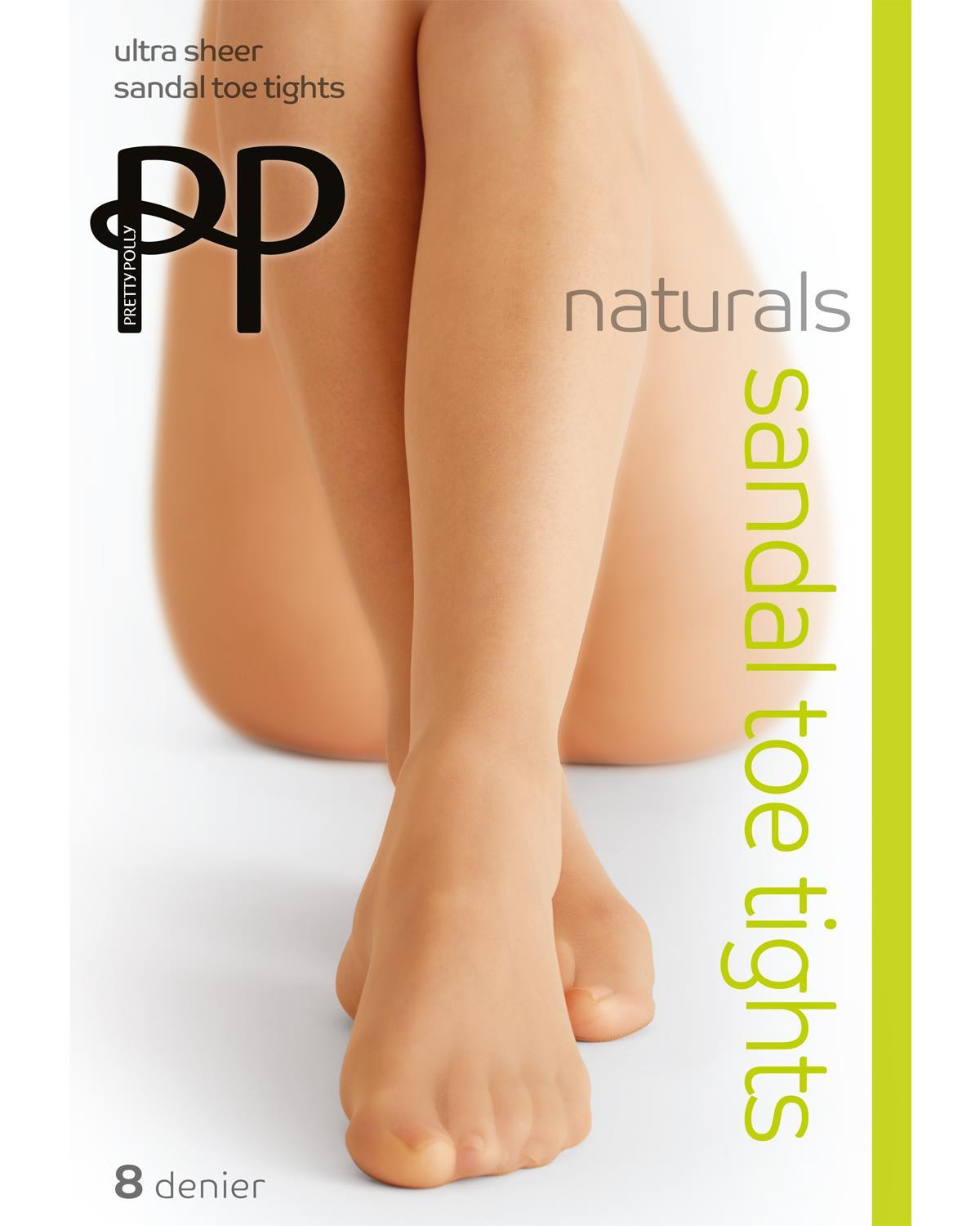 Pretty Polly Womens 8 Denier Sandal Toe Tights