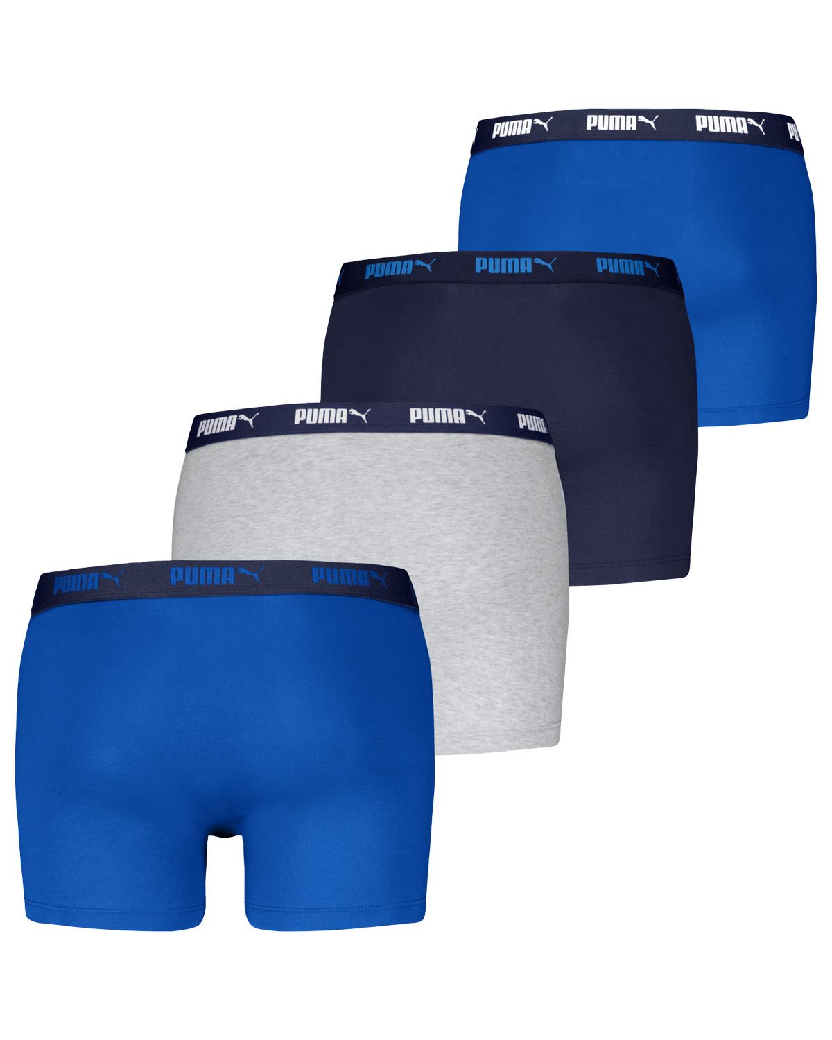 Puma Mens 4 Pack Everyday Cotton Stretch Boxers with Logo Waist Band