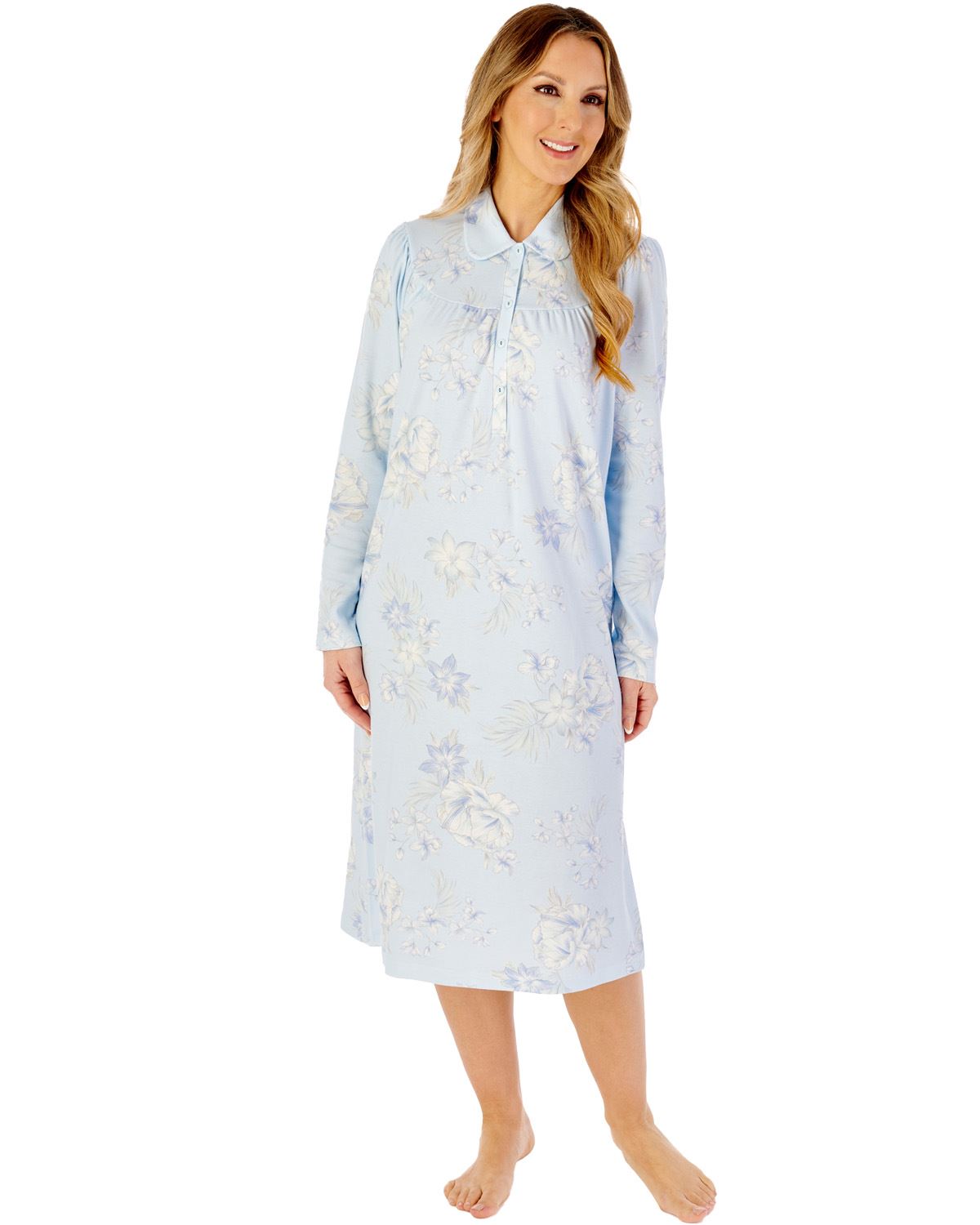 Slenderella Womens Large Floral Interlock 43" Jersey Nightdress