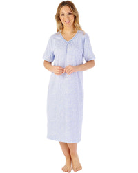 Slenderella Womens Leaf Print 42" Jersey Nightdress