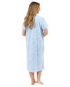 Marlon Womens Linear Floral 45" Short Sleeve Button Nightie