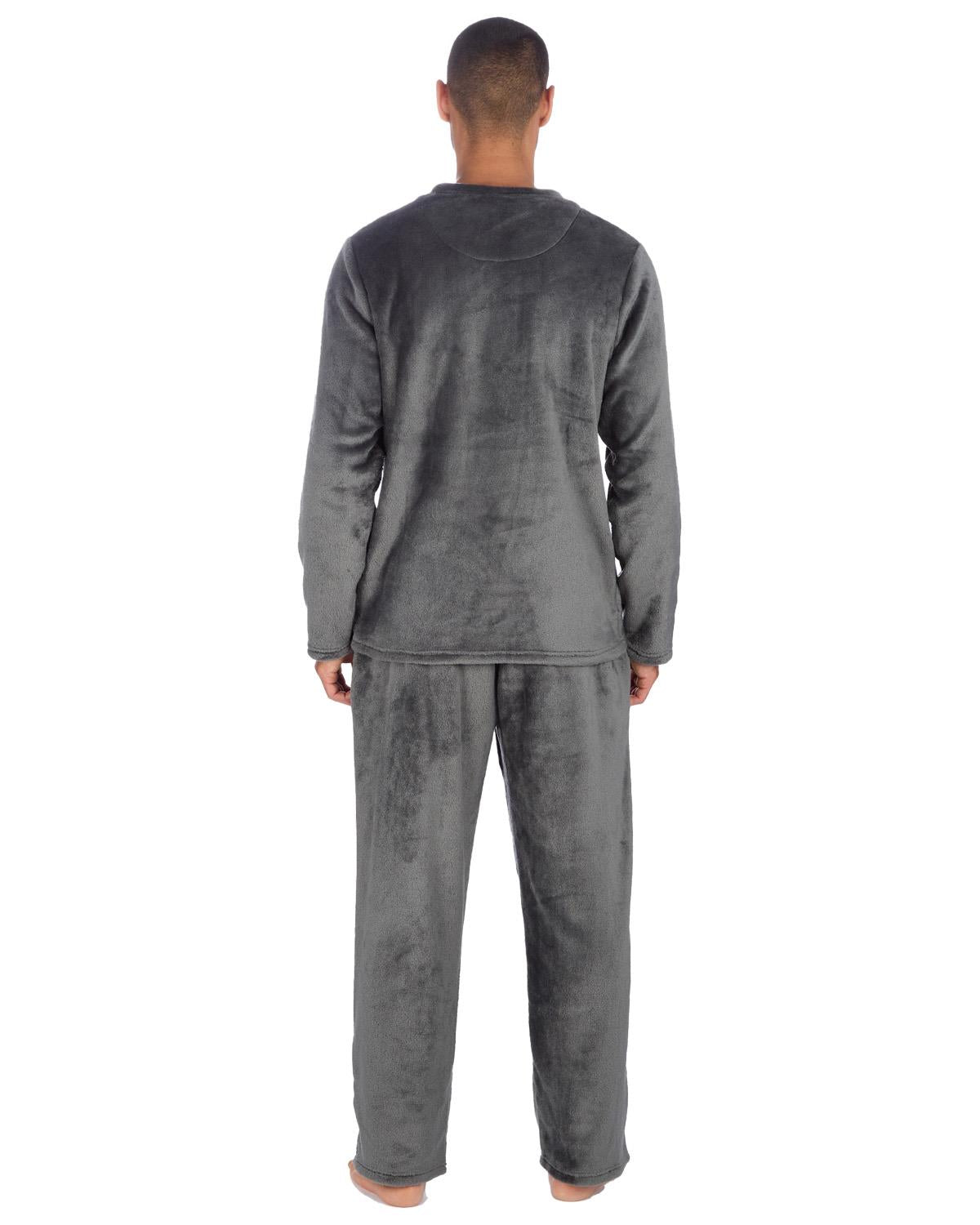 Cargo Bay Mens Polished Fleece Plain Pyjama Set