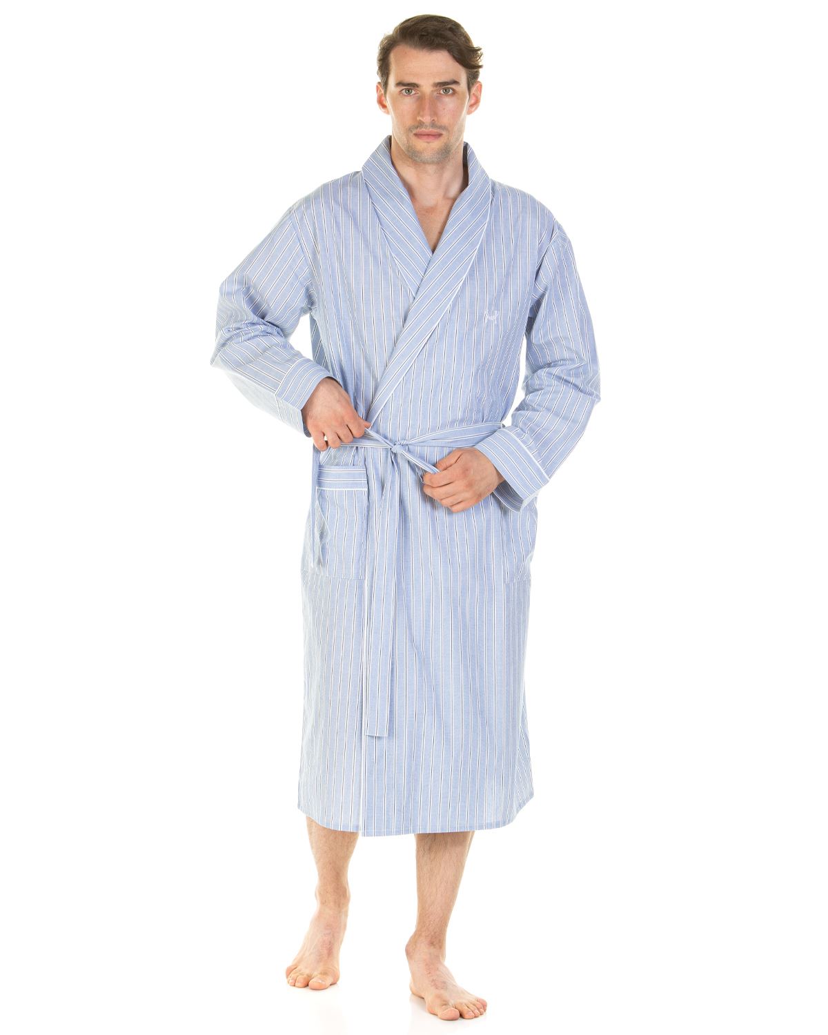 Haigman Mens 100% Poplin Cotton Dressing Gown Slumber Hut Haigman Mens 100% Poplin Cotton Dressing Gown Slumber Hut