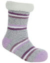 Forever Dreaming Womens Sherpa Lined Striped Fleece Lounge Socks