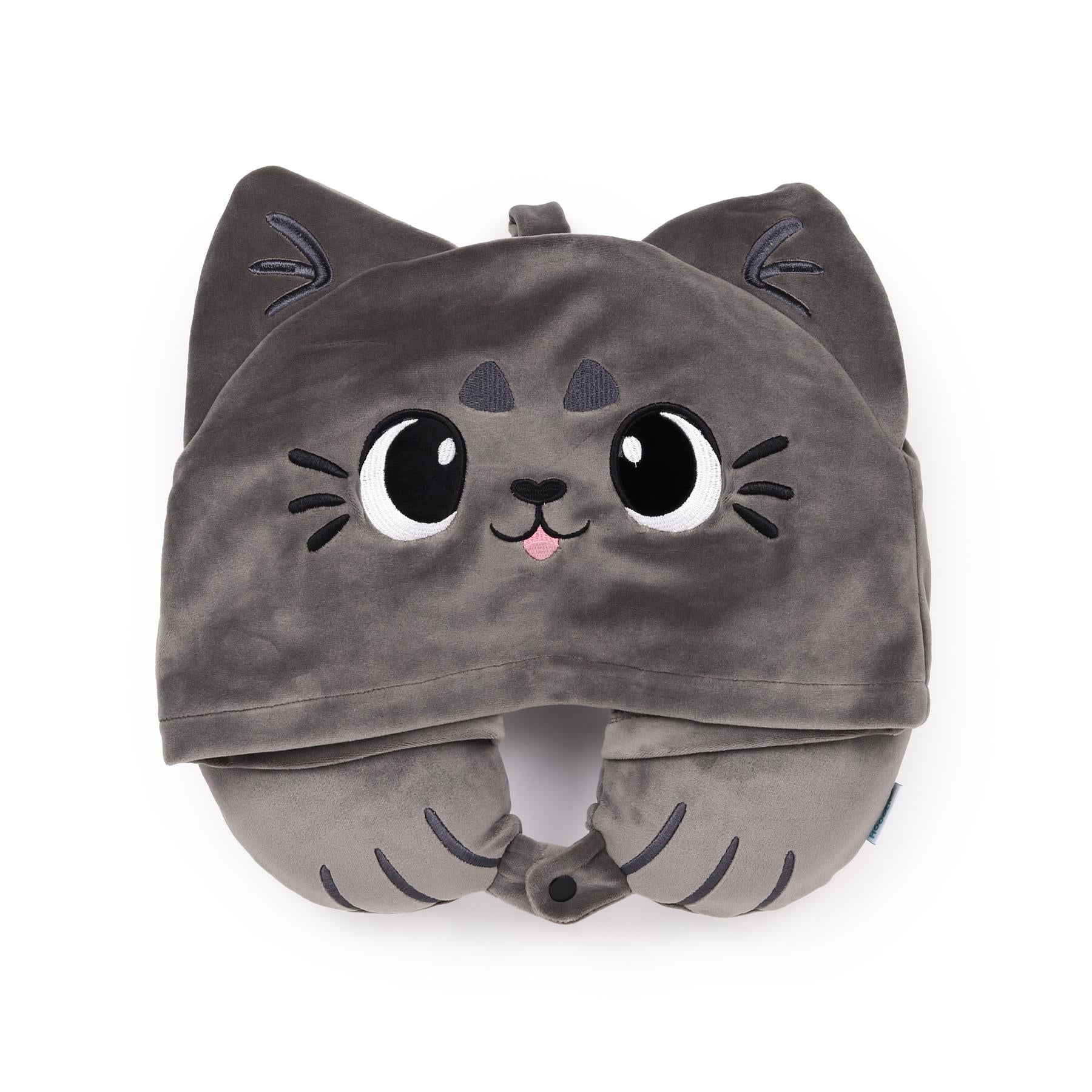 Hoodeazzz Adoramals Plush Memory Foam Travel Pillow & Hood