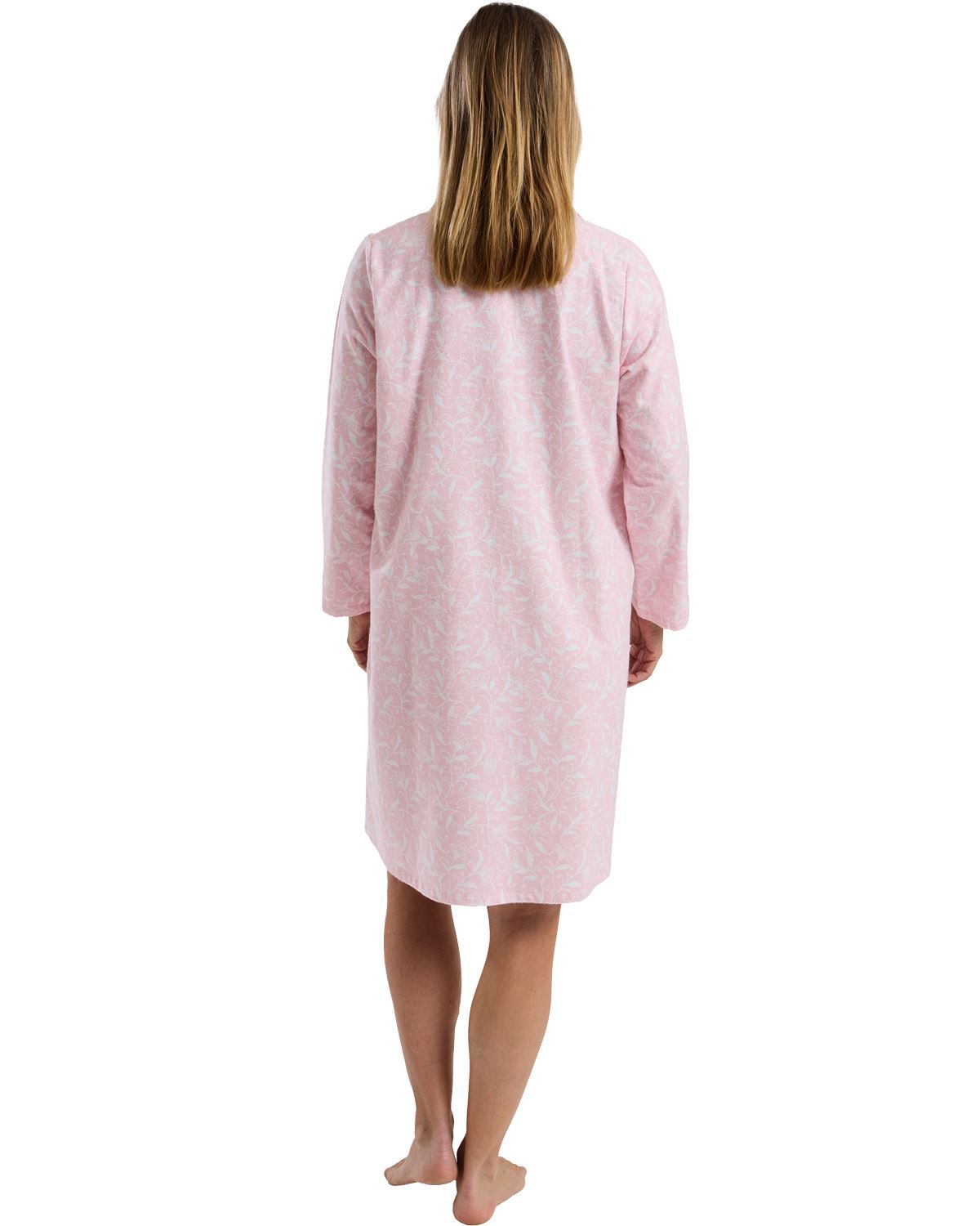 Marlon Womens Pretty Floral Wincey 40" Long Sleeve Nightdress
