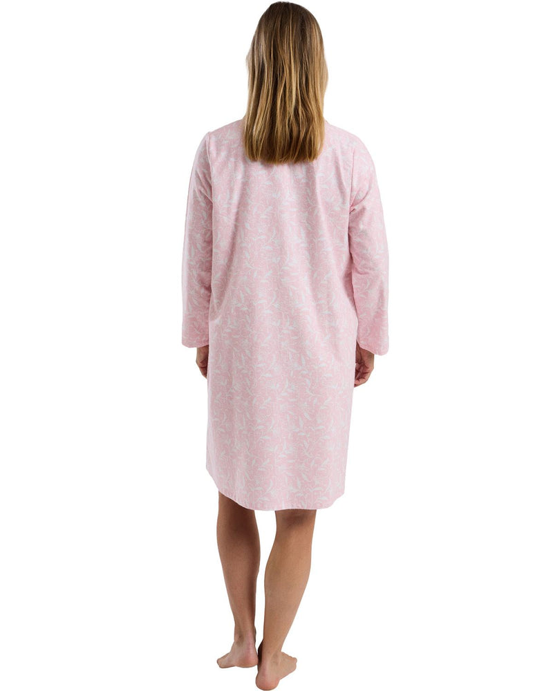 Marlon Womens Pretty Floral Wincey 40" Long Sleeve Nightdress