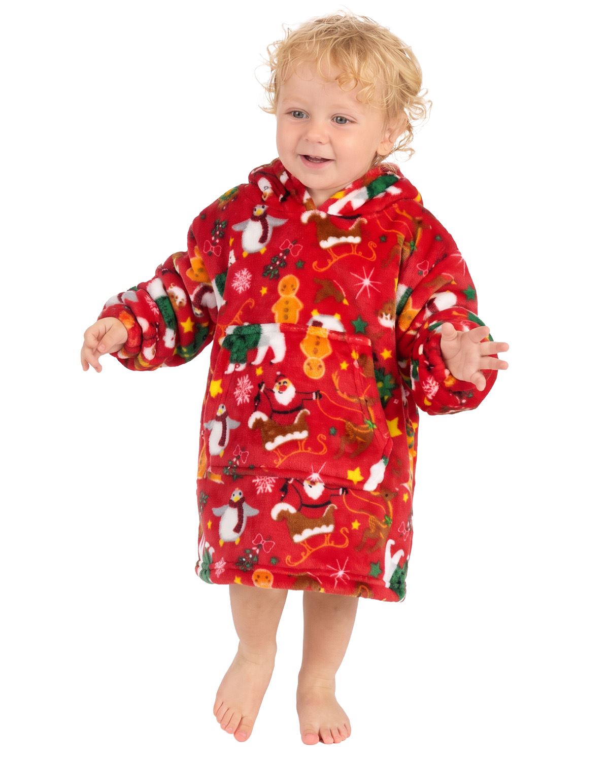 Huggable Kids Christmas Print Oversized Hoodie