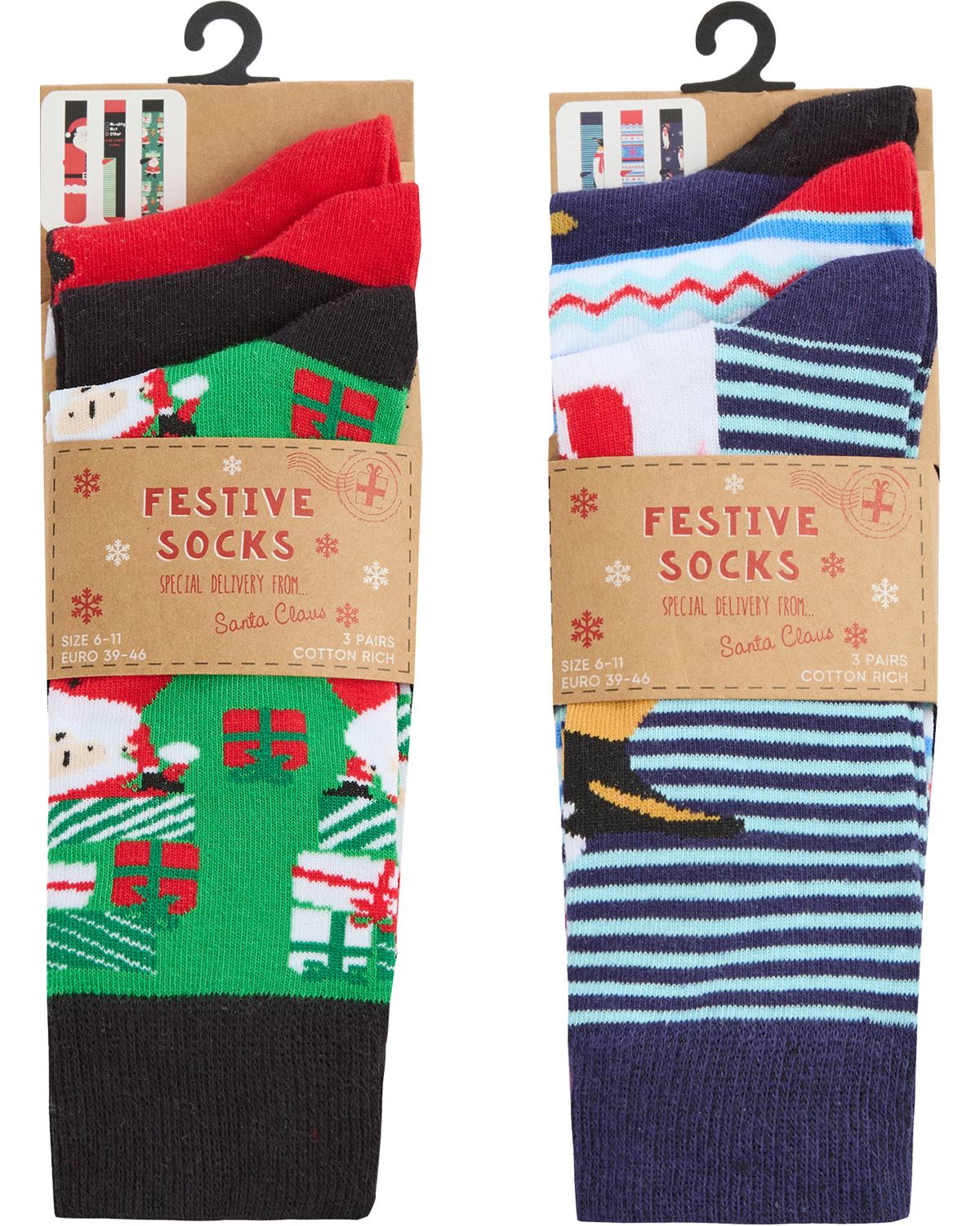 6 Pack Family Christmas Socks